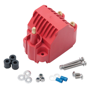 compare product Edelbrock Max-Fire Universal High Output Dome Style Ignition Coil - Red