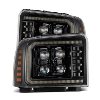 compare product AlphaRex 05-07 Ford Super Duty/Excursion NOVA-Series LED Projector Headlights Alpha-Blk w/Activ Ligh