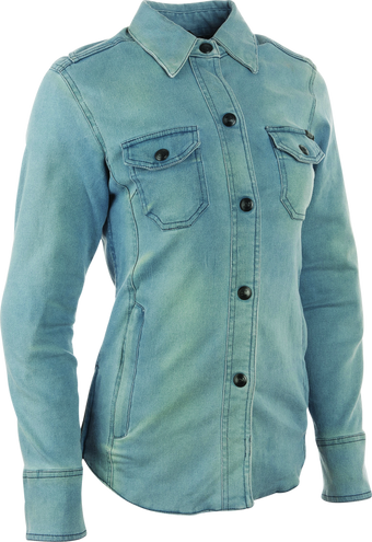 compare product Speed and Strength Speed Society Armored Moto Shirt Denim Blue Womens - XS