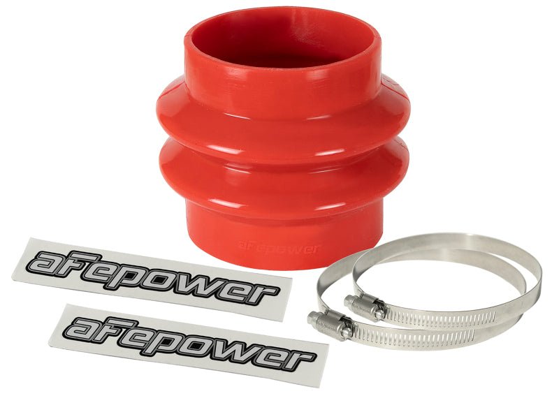 aFe Magnum FORCE Intake Coupling Kit (3 - 1/8 IN ID to 3 IN x 3 - 1/2 IN L) Straight Bellow - Red - My Store