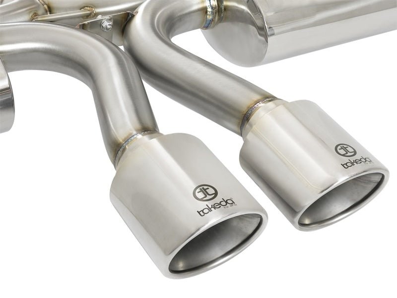 aFe Takeda 3in 304 SS Cat - Back Exhaust System w/ Polished Tips 2017 Honda Civic Si I4 1.5L (t) - My Store