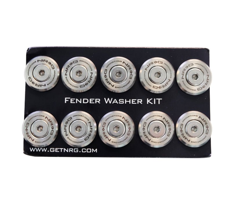 NRG M - Style Fender Washer Kit (TI Series) M6 Bolts For Plastic (Silver Wshr/Silver Scrw) - Set of 10 - My Store