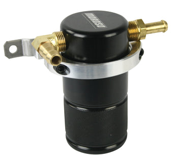 compare product Moroso 90-05 Mazda Miata Air/Oil Separator Catch Can - Small Body - Billet Aluminum - Black Finish