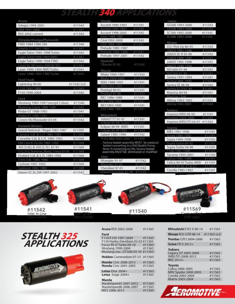 Aeromotive 325 Series Stealth In - Tank Fuel Pump - E85 Compatible - Compact 38mm Body - My Store