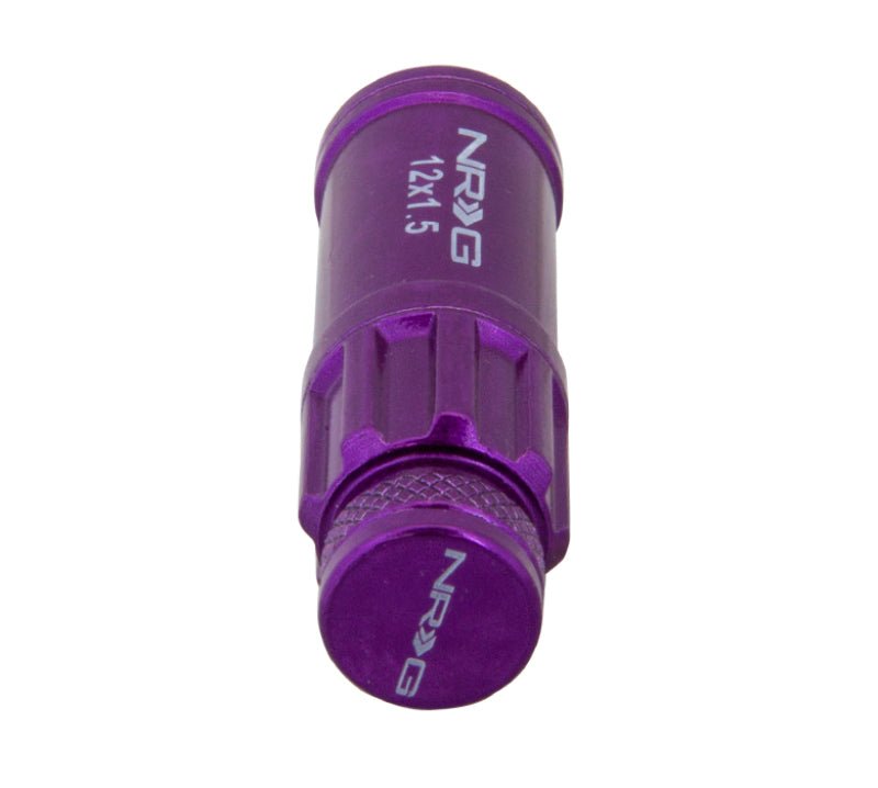 NRG 700 Series M12 X 1.5 Steel Lug Nut w/Dust Cap Cover Set 21 Pc w/Locks & Lock Socket - Purple - My Store
