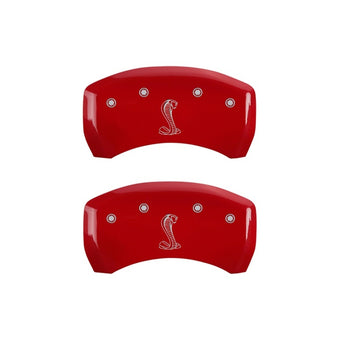 compare product MGP Rear set 2 Caliper Covers Engraved Rear Snake Red finish silver ch