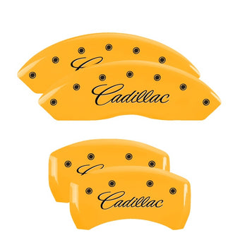 compare product MGP 4 Caliper Covers Engraved F & R Cursive/Cadillac Yellow Finish Black Char 2017 Cadillac XT5