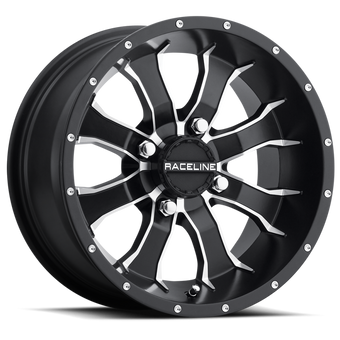 compare product Raceline A77 Mamba 12x7in / 4x156 BP / 5mm Offset / 132.5mm Bore - Black & Machined Wheel