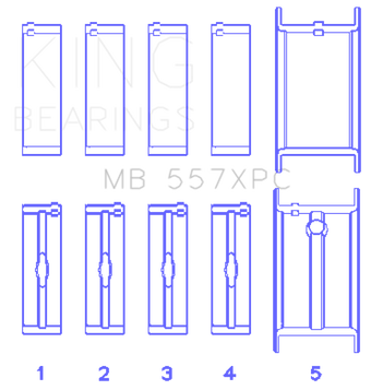 compare product King General Motors 262/ 267/ 302/ 307/ 327/ 350 (Size STDX) pMaxBlack Coated Main Bearing Set