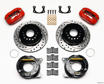 compare product Wilwood Forged Dynalite P/S Park Brake Kit Drill Red New Big Ford 2.50in Offset Front Caliper Mount