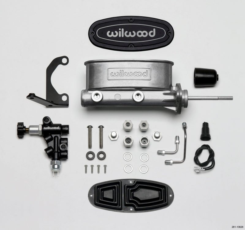 Wilwood HV Tandem M/C Kit w L/H Bracket & Prop Valve - 15/16in Bore - W/Pushrod - My Store