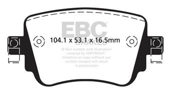 compare product EBC 15-19 Volkswagen GTI 2.0T Redstuff Rear Brake Pads