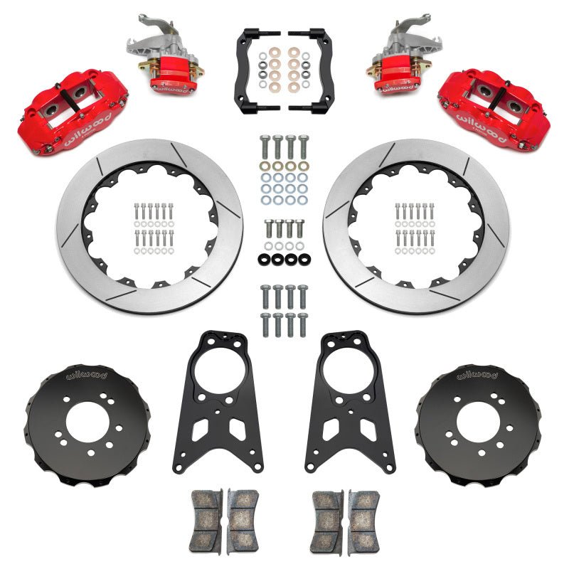 Wilwood 89 - 98 Nissan 240SX FNSL4R/MC4 Rear Parking BBK w/ 13.50in Slotted Rotors - Red - My Store