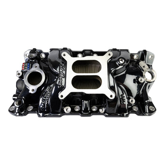 compare product Edelbrock Chevy SB Performer EPS Manifold w/ Oil Fill Tube - Black Plasma