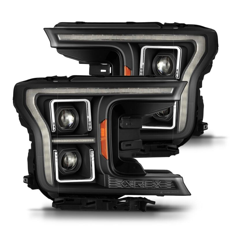 AlphaRex 18 - 21 Ford F150 PRO - Series Projector Headlights - Black w/DRL & Seq Signal - My Store