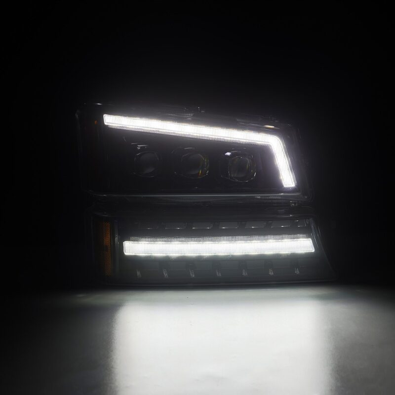 AlphaRex 03 - 06 Chevy Silverado 1500/2500HD/3500HD/Avalanche Alpha - Black NOVA LED Proj Headlights - My Store