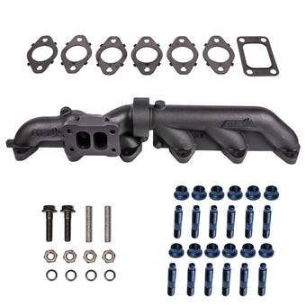 compare product ATS Diesel 03-07 5.9L Cummins 2-Piece T3 Pulse Flow Exhaust Manifold Kit w/ Gaskets & Hardware
