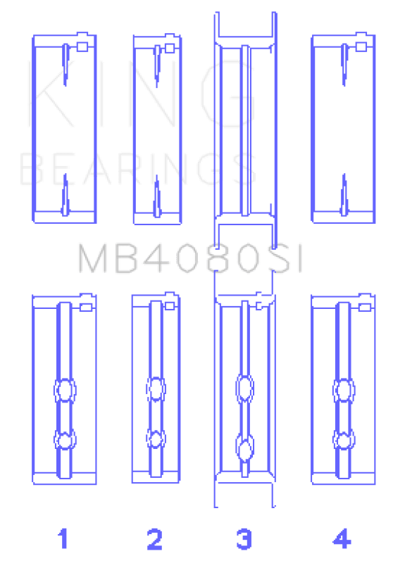 King Engine Bearings GMC 2.8L/3.4L V6 173Ci/207Ci (Size +0.25mm) Main Bearing Set - My Store