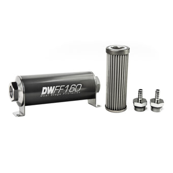 compare product DeatschWerks Stainless Steel 5/16in 40 Micron Universal Inline Fuel Filter Housing Kit (160mm)
