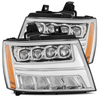 AlphaRex 07 - 13 Chevy Avalanche NOVA LED Proj Headlights Plank Style Design Chrome w/Activ Light/DRL - My Store