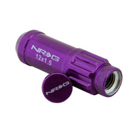 NRG 700 Series M12 X 1.5 Steel Lug Nut w/Dust Cap Cover Set 21 Pc w/Locks & Lock Socket - Purple - My Store