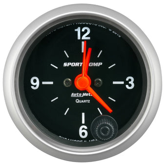 compare product Autometer Sport-Comp 2-1/16in. 12 Hour Analog Clock Gauge