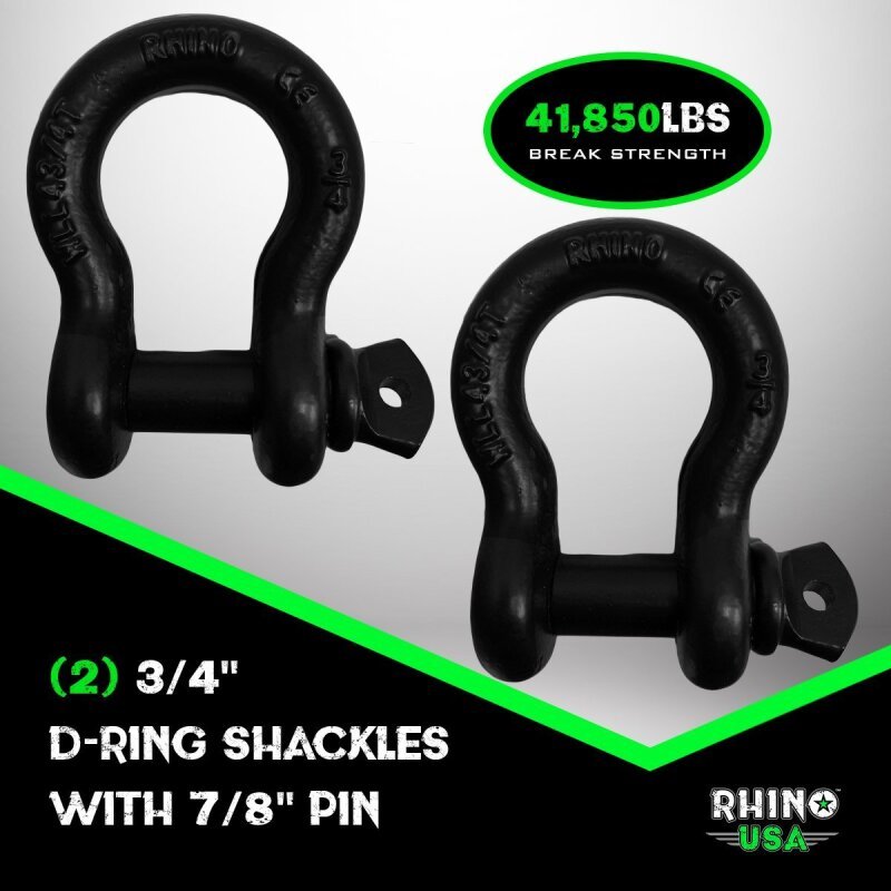 Rhino USA 20Ft Tow Strap/Shackles Combo - My Store