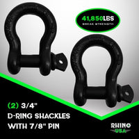 Rhino USA 20Ft Tow Strap/Shackles Combo - My Store
