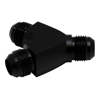 compare product DeatschWerks 10AN Male Flare to 10AN Male Flare to 10AN Male Flare Y Fitting - Anodized Matte Black