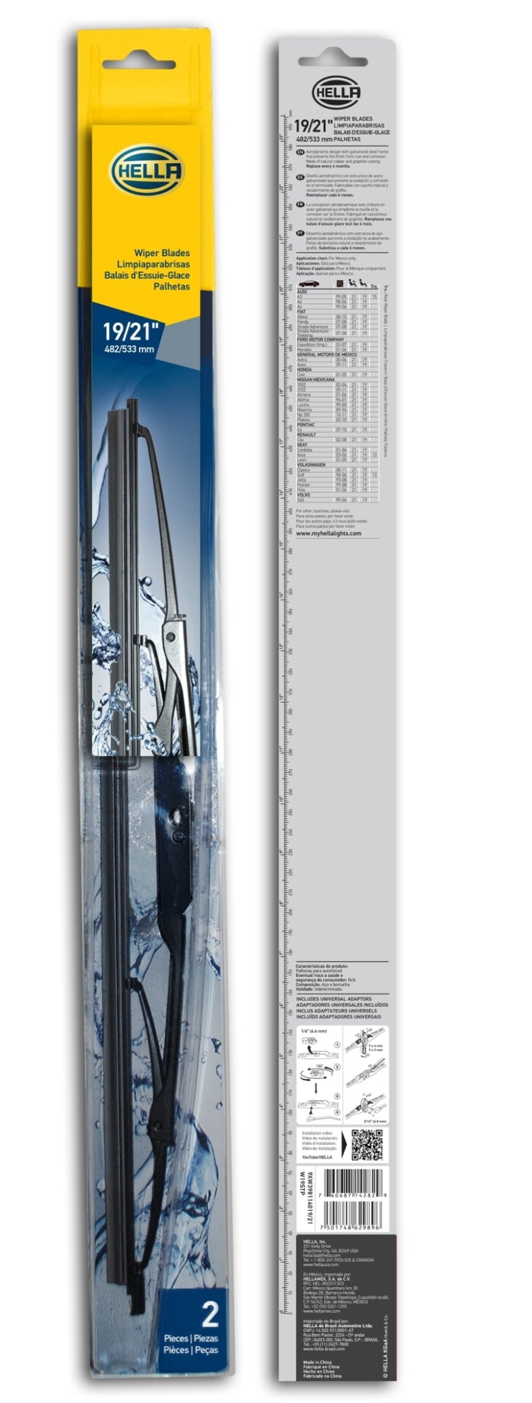 Hella Standard Wiper Blade 19in/21in - Pair - My Store