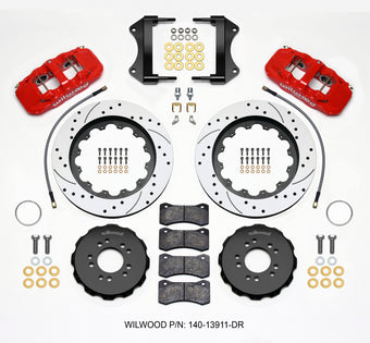 compare product Wilwood AERO6 Front Hat Kit 15.00 Drilled Red 2014-up Corvette C7 w/Lines