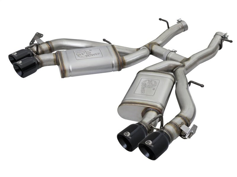 aFe MACHForce XP 3in 304 SS Axle - Back Exhaust Dual Exhaust (NPP) w/ Black Tips 16 - 17 Camaro SS V8 - My Store
