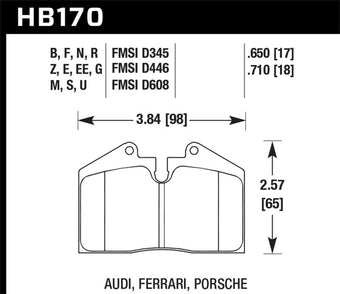 compare product Hawk 1999 Ferrari F355 Front ER-1 Brake Pads