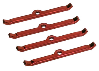 compare product Moroso Chevrolet Small Block Valve Cover Hold Downs - Steel - Red Powder Coat - Set of 4