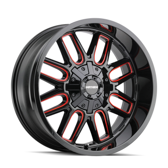 compare product Mayhem 8107 Cogent 22x10 / 8x170 BP / -19mm Offset / 125.2mm Hub Gloss Black Milled Prism Red Wheel