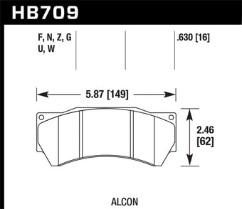 compare product Hawk HPS 5.0 Brake Pads Ferro-Carbon Black Powder Coat 16mm Pad Thickness