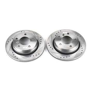 compare product Power Stop 2000 BMW 323Ci Rear Evolution Drilled & Slotted Rotors - Pair