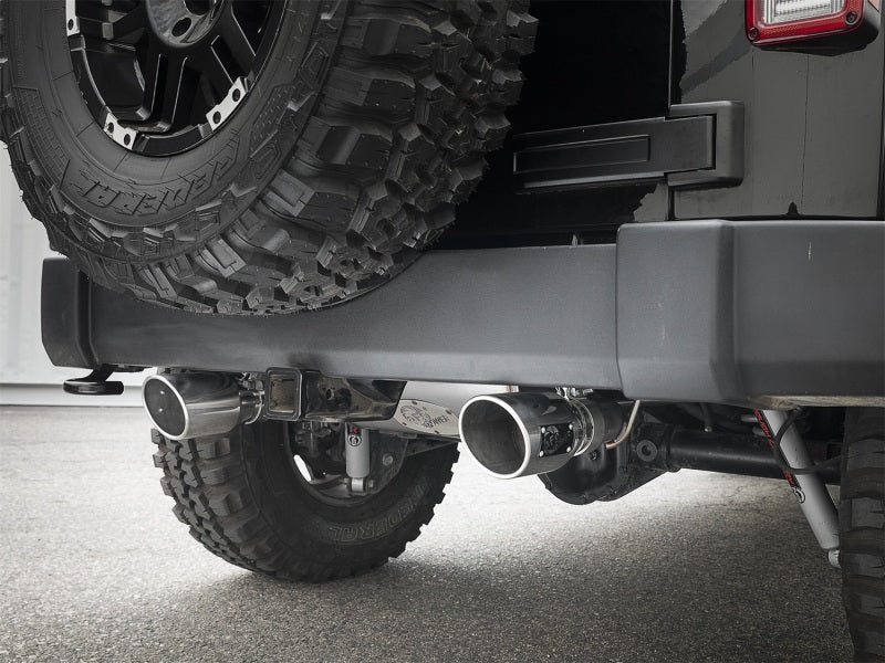 aFe Rebel Series 2.5in 409 SS Axle - Back Exhaust w/Polished Tips 07+ Jeep Wrangler (JK) V6 3.6L/3.8L - My Store
