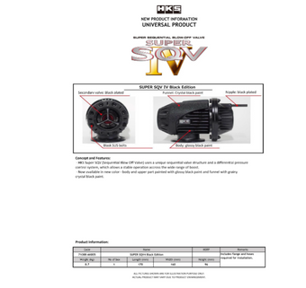 compare product HKS SUPER SQV4 BLACK EDITION UNIVERSAL ASSY