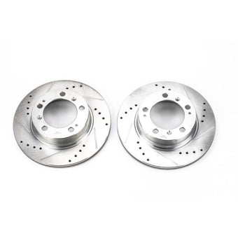 compare product Power Stop 97-04 Porsche Boxster Rear Evolution Drilled & Slotted Rotors - Pair