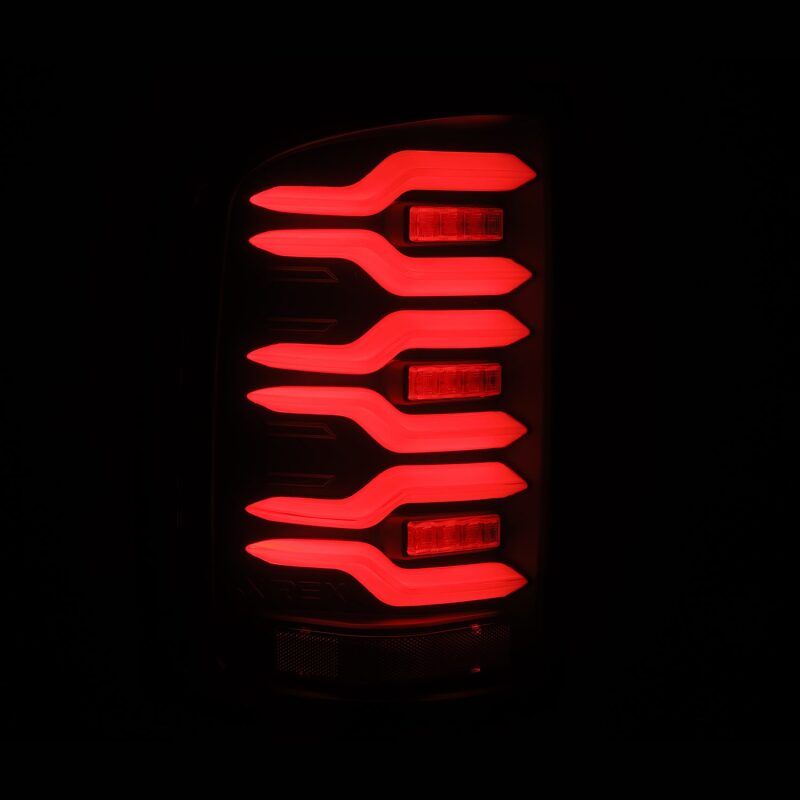 AlphaRex 14 - 18 GMC Sierra 1500/2500HD/3500HD LUXX - Series LED Tail Lights Blk w/Actv Light & Seq. Sig - My Store