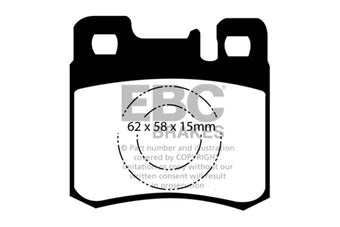 compare product EBC 98-00 Mercedes-Benz E300 TD 3.0 TD Redstuff Rear Brake Pads