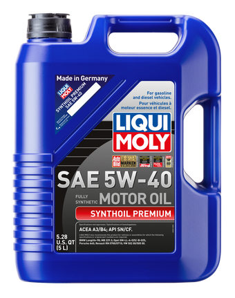compare product LIQUI MOLY 5L Synthoil Premium Motor Oil SAE 5W40