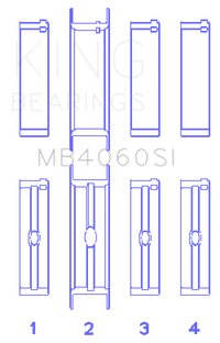 King Engine Bearings Chrysler Caravan 201Ci V6 Ohv (Size +0.25mm) Main Bearing Set - My Store