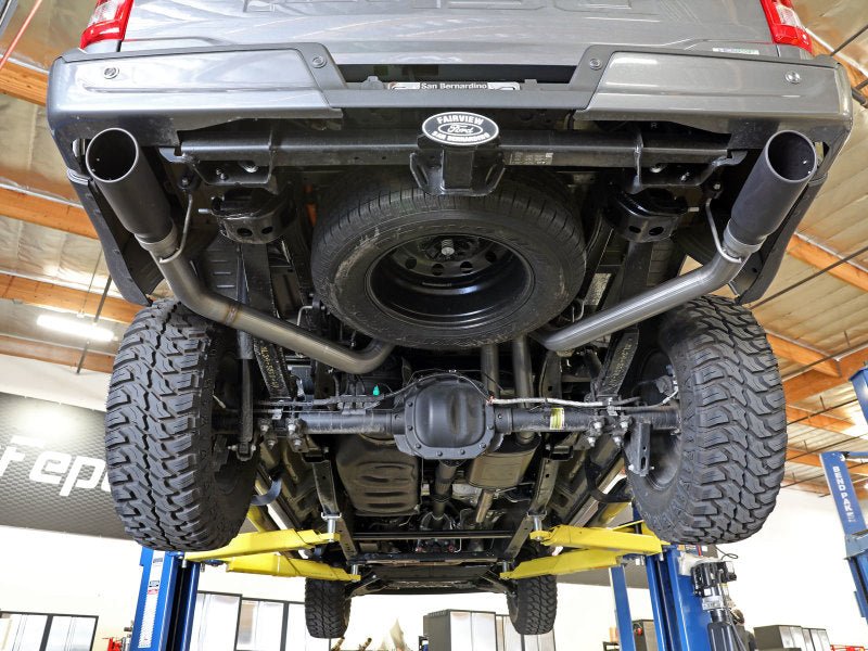 aFe Vulcan 3in 304 SS Cat - Back Exhaust 2021 Ford F - 150 V6 2.7L/3.5L (tt)/V8 5.0L w/ Polished Tips - My Store