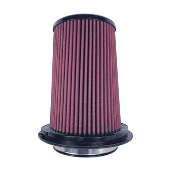 compare product Injen 8-Layer Oiled Cotton Gauze Air Filter 5in Flange ID 8in Base/ 7.9in Height/ 5.3in Inertia Top