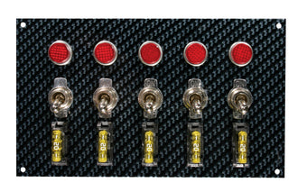 compare product Moroso Toggle Switch Panel - Dash Mount - 4in x 6.75in - Grey/Black Fiber Design