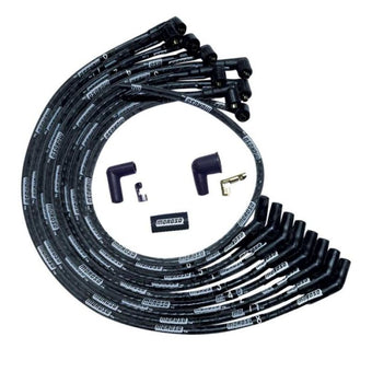 compare product Moroso SB Ford 351W Sleeved 135 Deg Plug End Non-HEI Ultra Spark Plug Wire Set - Black