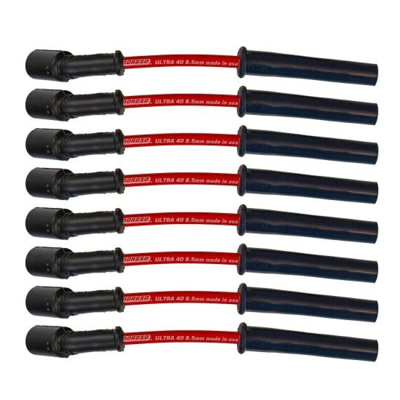 Moroso GM LS 5.7L/6.0L/6.2L/7.0L Ultra 40 8.5mm Multi - Angle Boot Ignition Spark Plug Wire Set - Red - My Store