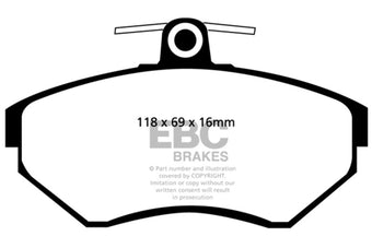 compare product EBC 97-02 Volkswagen Cabriolet 2.0 Greenstuff Front Brake Pads
